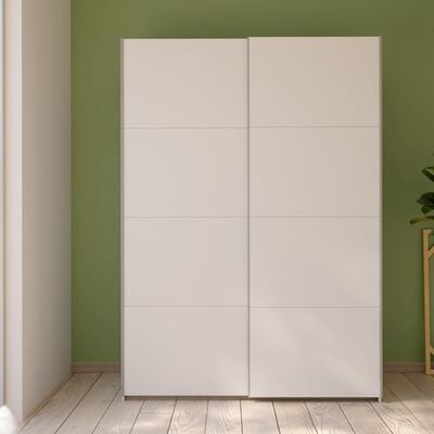 Core vaatekaappi liukuovilla 150,1x210x61 cm valkoinen